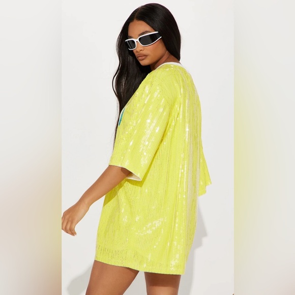 Fashion Nova Yellow Sequin Dress - Picture 4 of 12